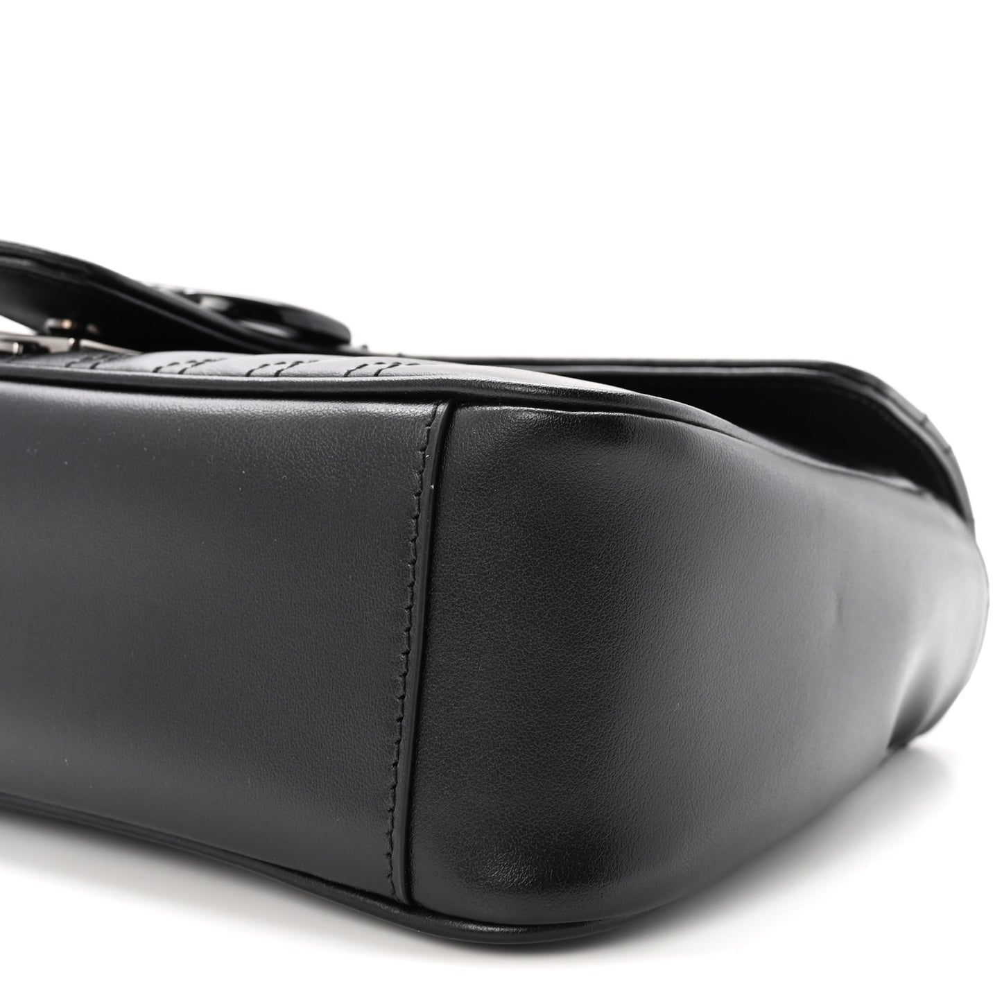 Calfskin Matelasse Monochrome Small GG Marmont Shoulder Bag Black Black