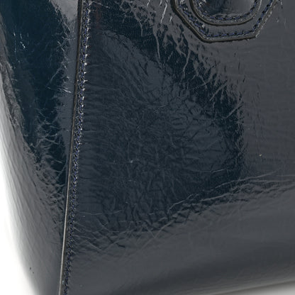 Givenchy Crinkled Patent Deerskin Small Antigona Deep Blue 12 of 12