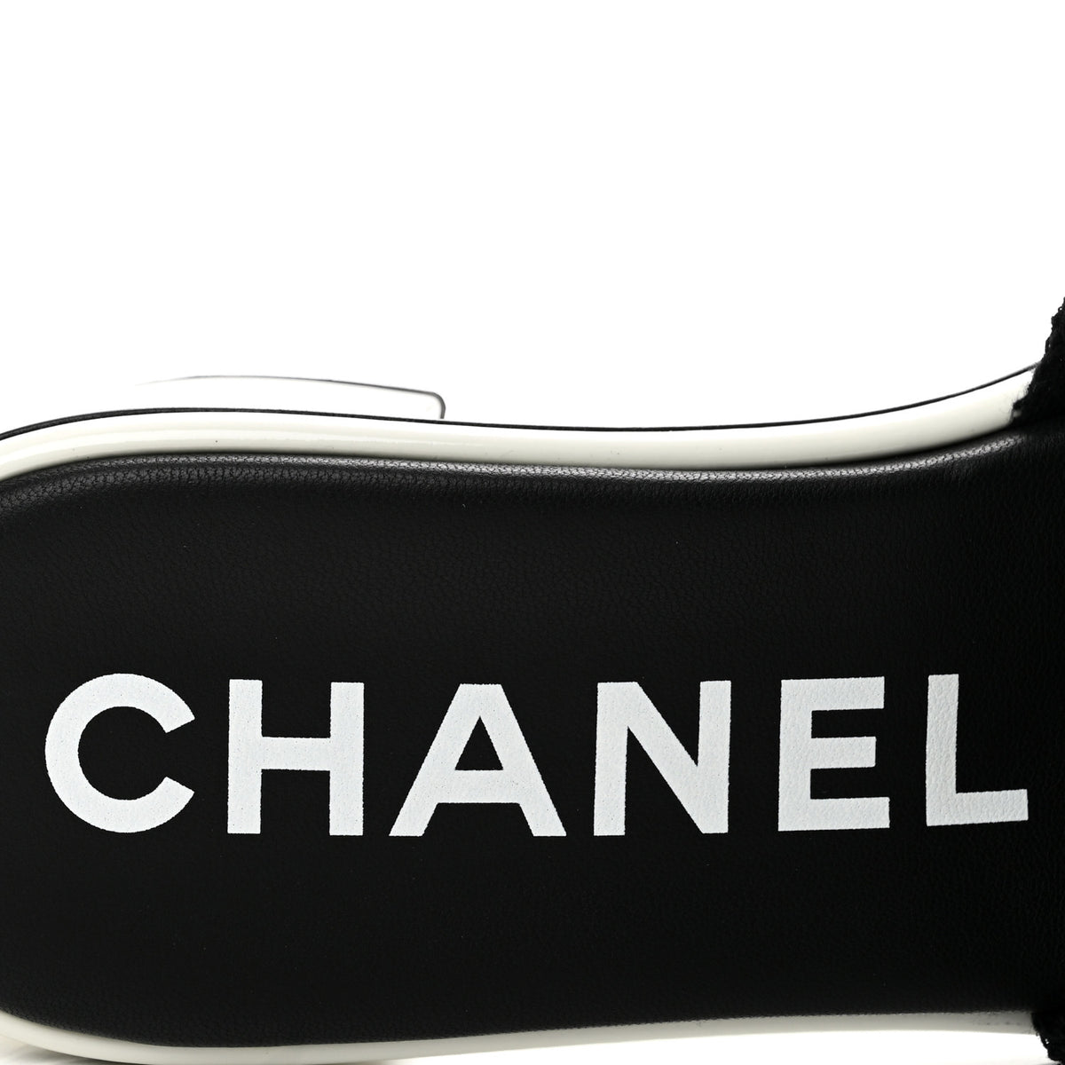 Chanel Cotton Logo Mule Sandals 40 Black White 8 of 10