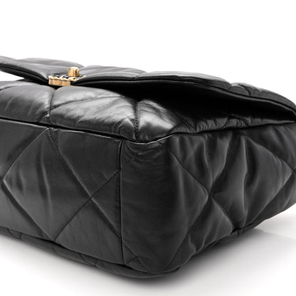 Chanel Lambskin Quilted Maxi Chanel 19 Flap Black 10 of 10