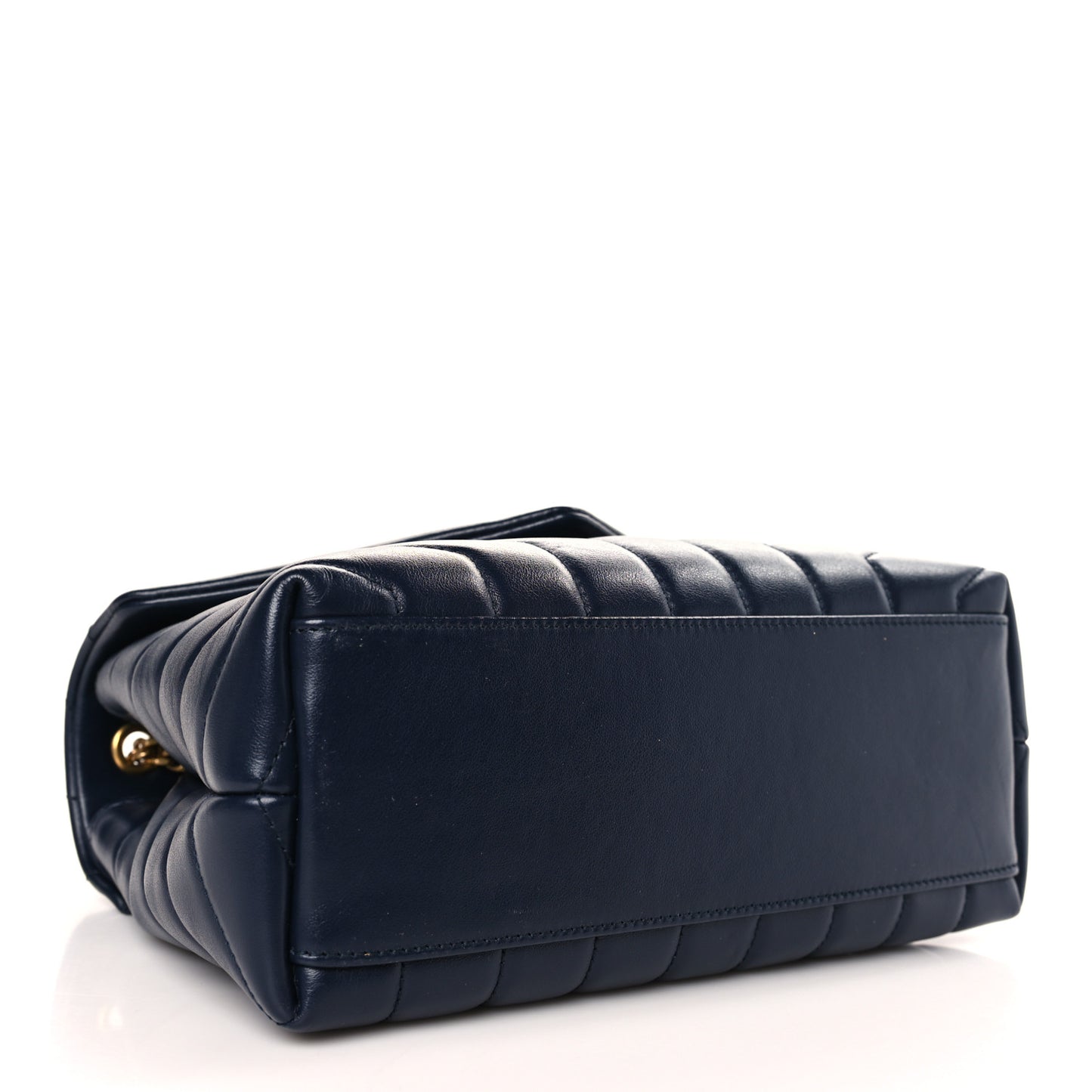 Calfskin Y Quilted Monogram Small Loulou Chain Satchel Denim Brut