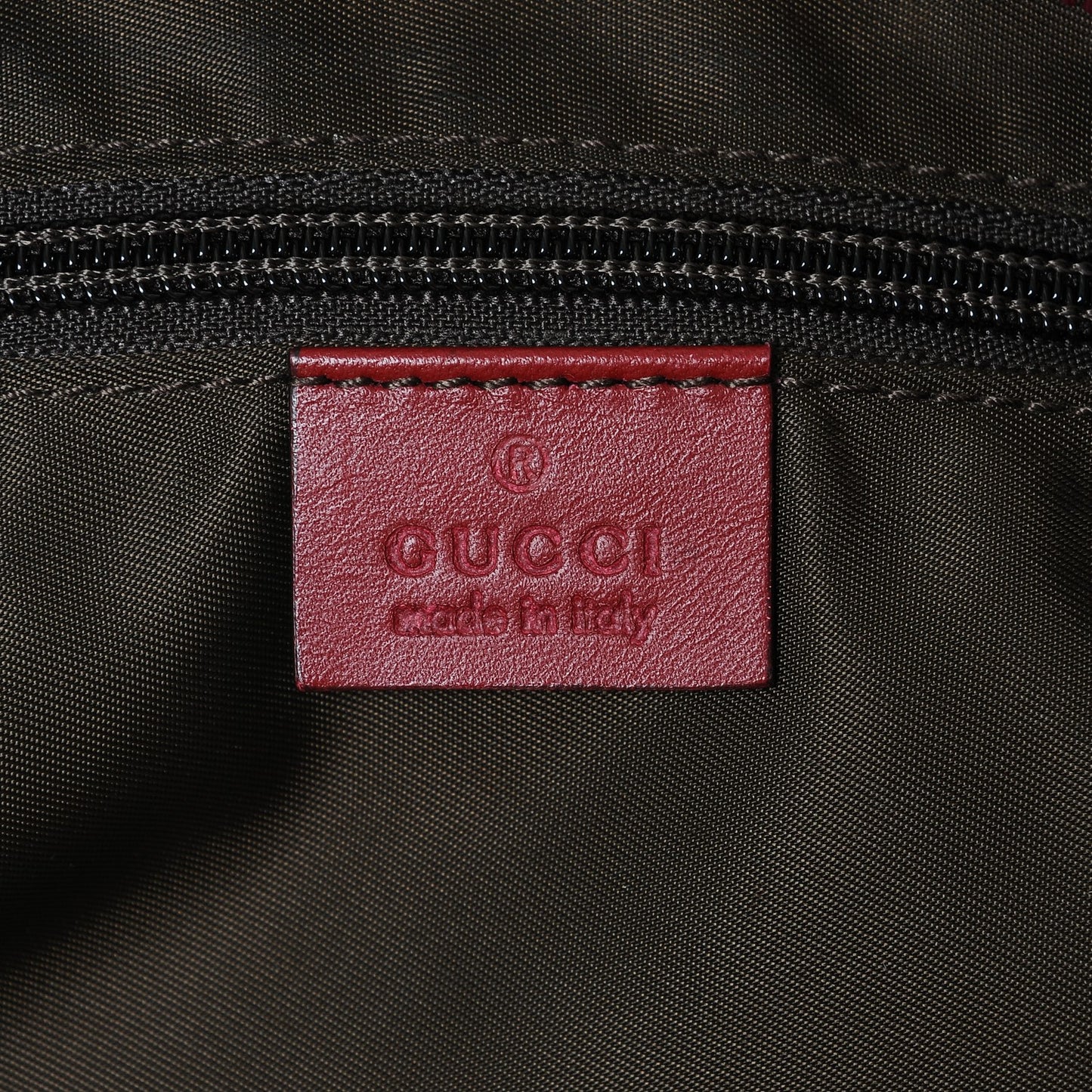 GG Monogram Web Medium Collapsable Carry On Duffle Beige Red