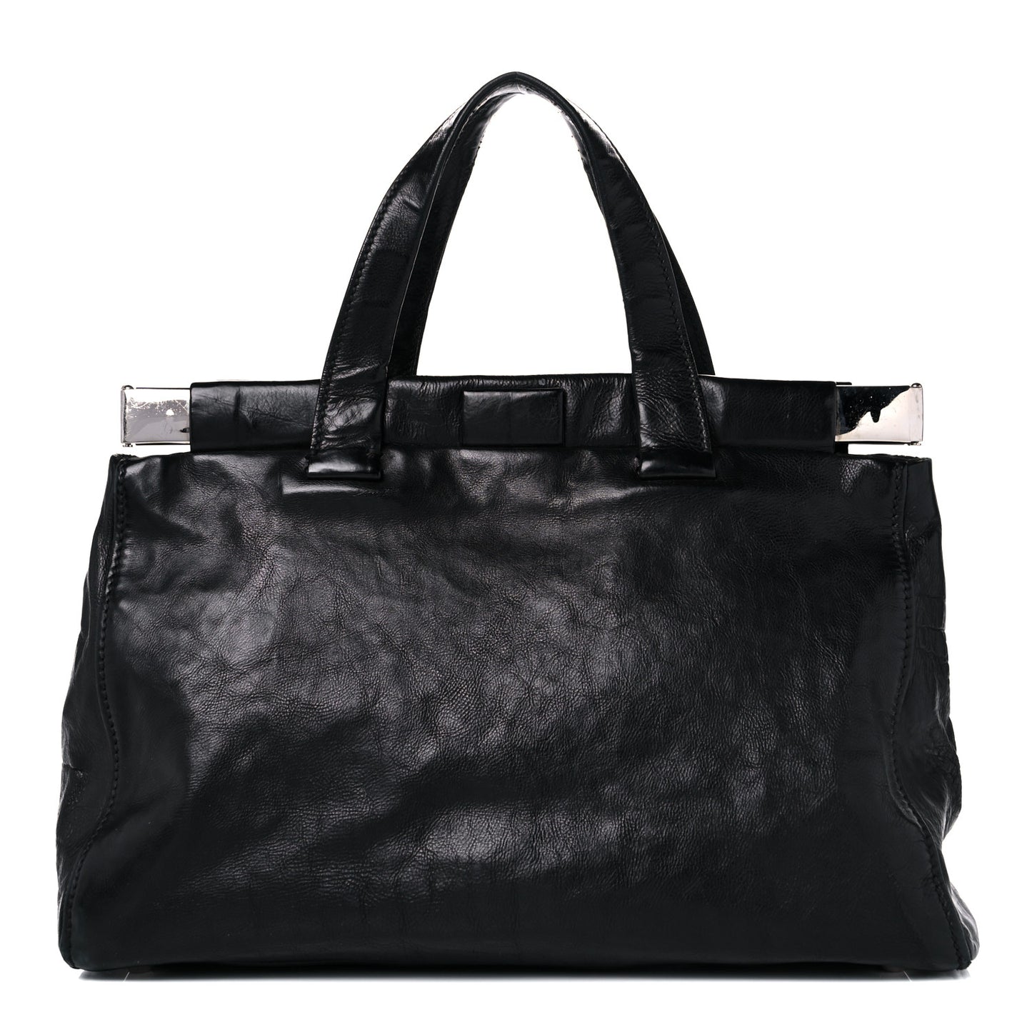Vitello Lux Satchel Black