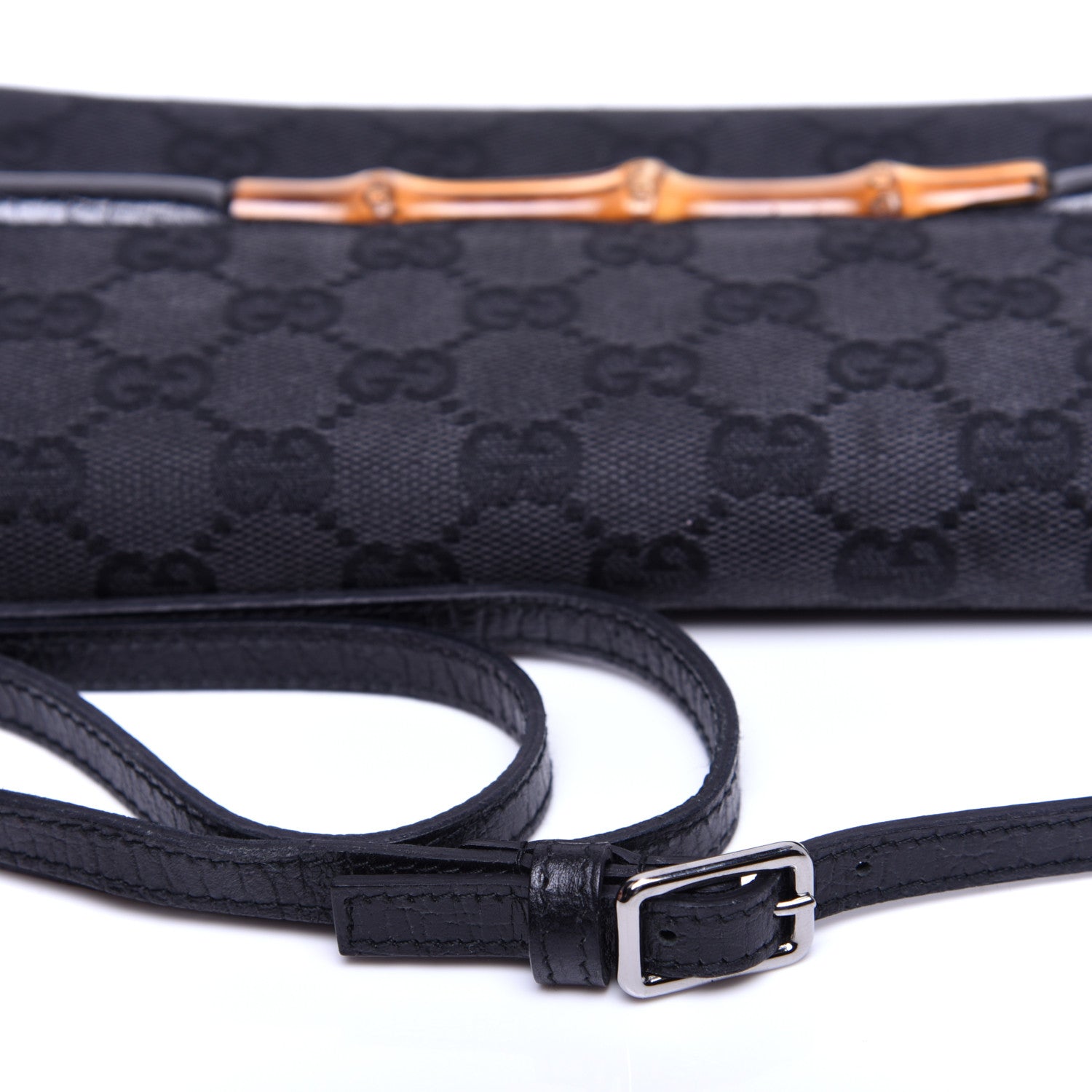 Gucci Monogram Bamboo Bar Clutch Black 9 of 11