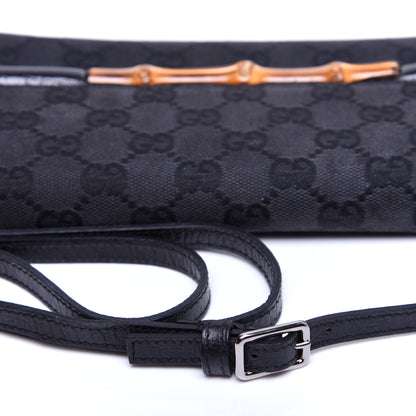 Gucci Monogram Bamboo Bar Clutch Black 9 of 11