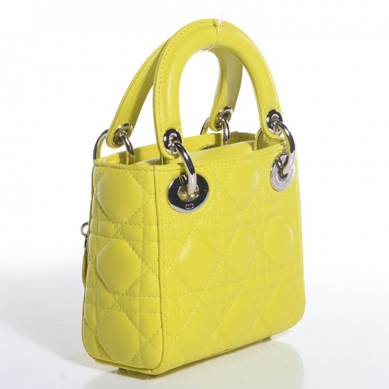 Christian Dior Lambskin Cannage Nano Lady Dior Acid 2 of 8