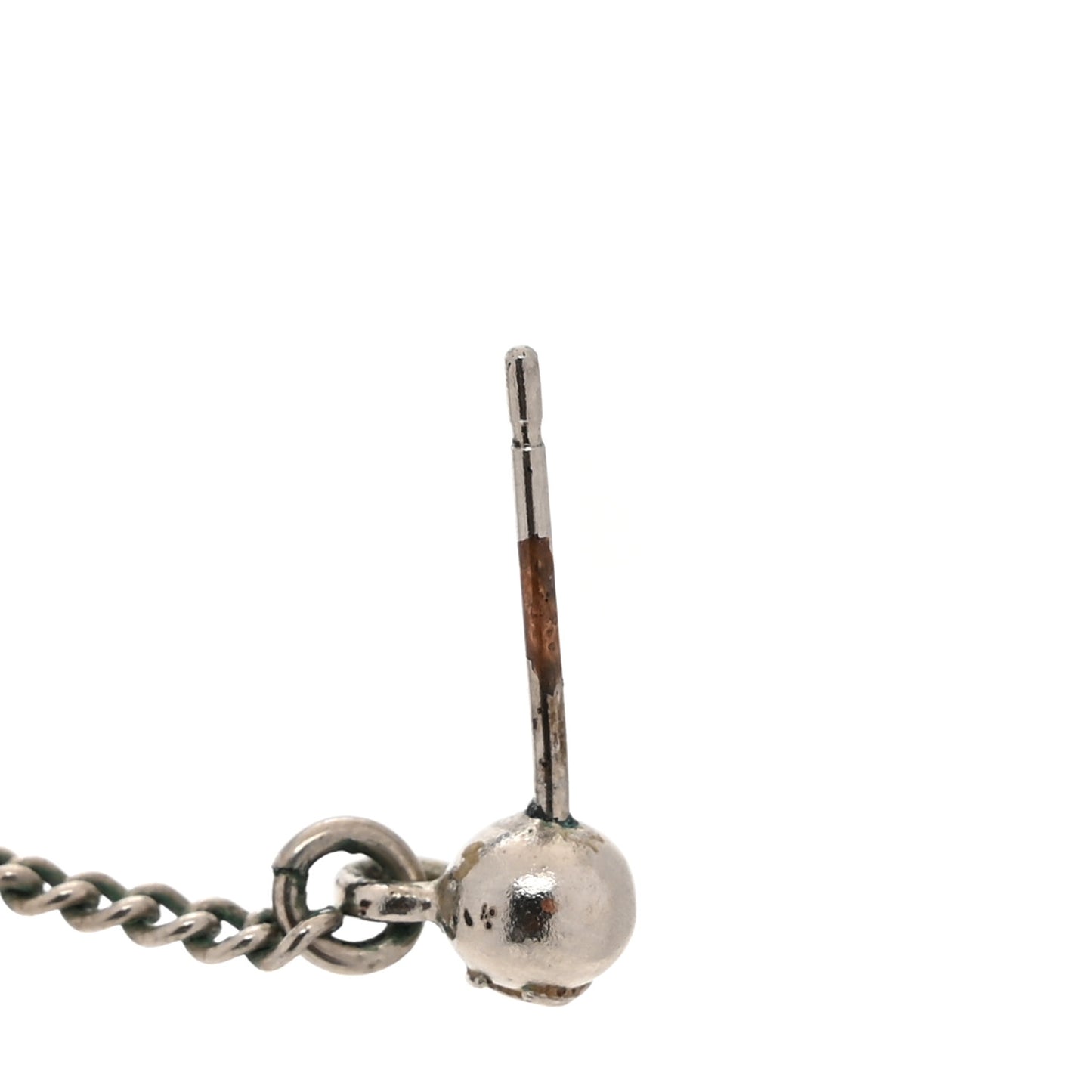 Baguette Crystal CC Drop Earrings Silver