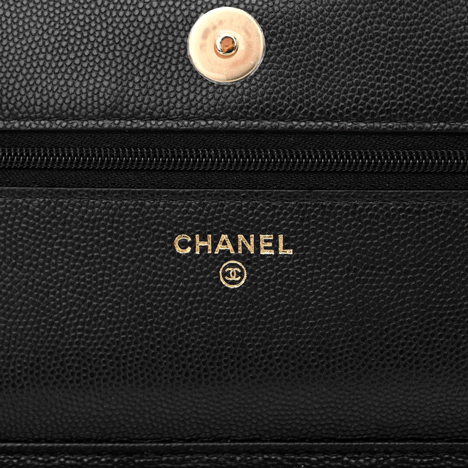 Chanel Caviar Quilted Perforated Metal CC Wallet On Chain WOC Black 6 of 13