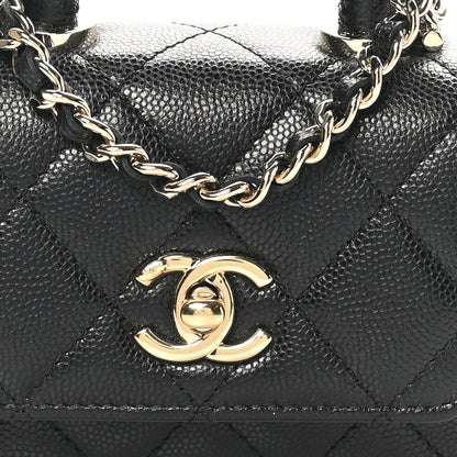 Chanel Caviar Quilted Nano Coco Handle Clutch With Chain Black 8 of 10