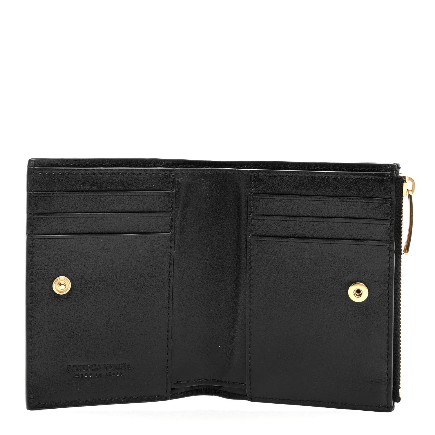 Bottega Veneta Nappa Intrecciato Medium Bi-Fold Zip Wallet Black 5 of 7