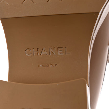 Chanel Calfskin CC Platform Loafers 37.5 Beige 8 of 9