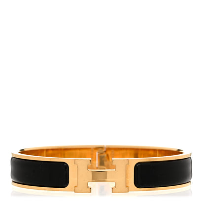 Hermes Enamel Narrow Clic Clac H Bracelet GM Black 1 of 4