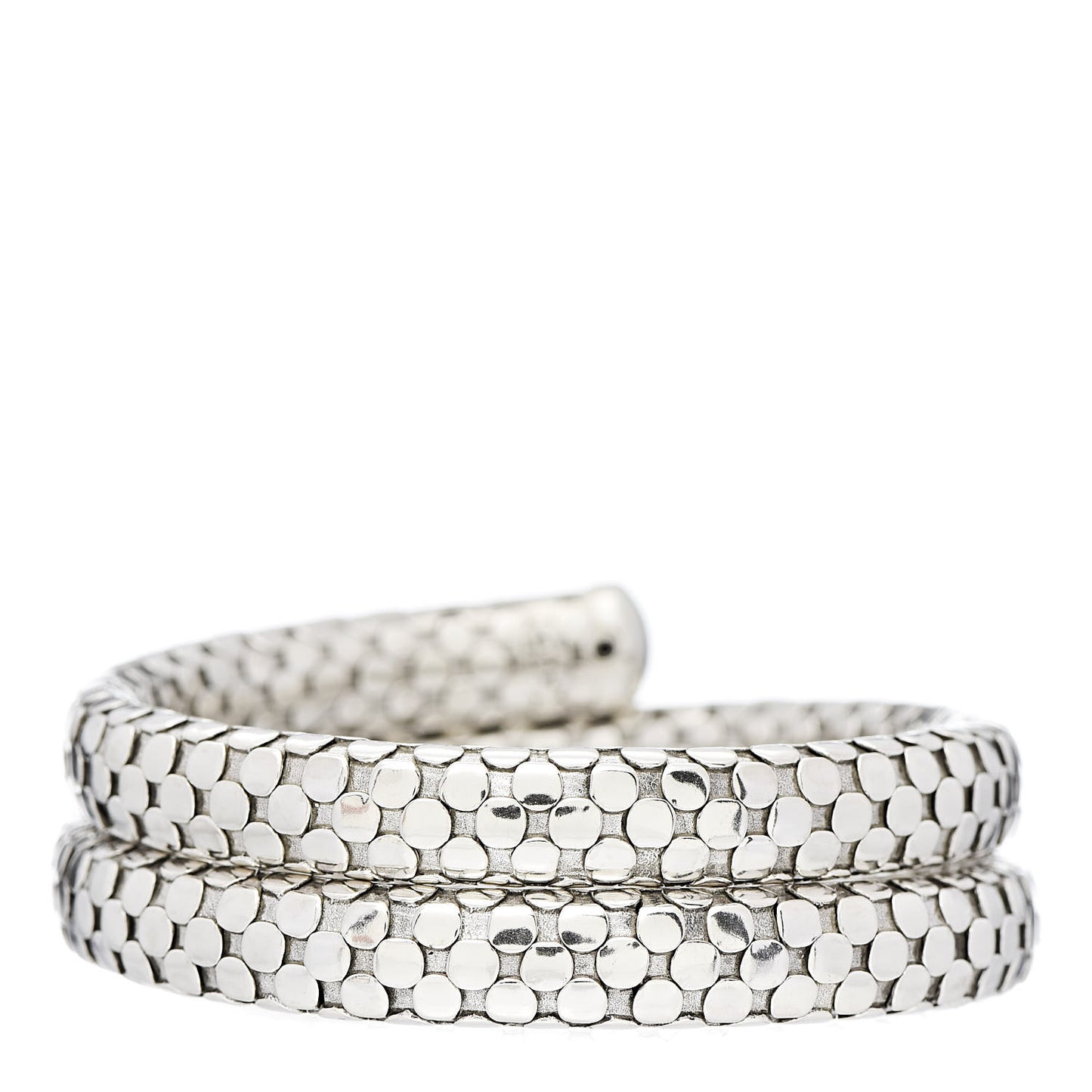 Sterling Silver Dot Double Coil Bracelet