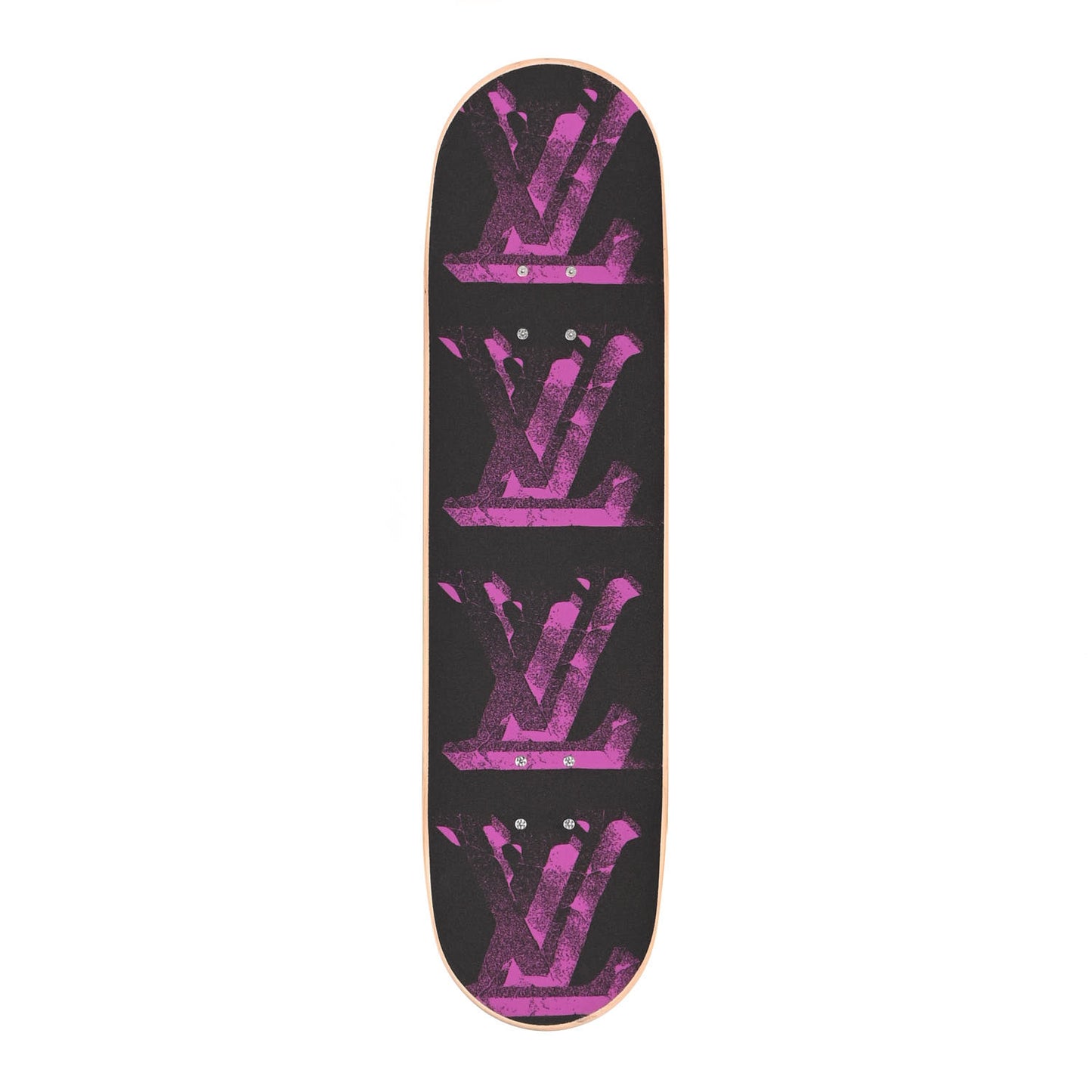 Monogram Flower Maple Wood Skateboard Pink