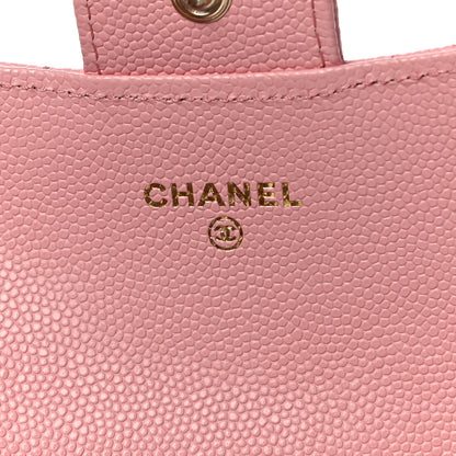 Chanel Caviar Quilted Flap Card Holder Wallet Light Pink 7 of 12
