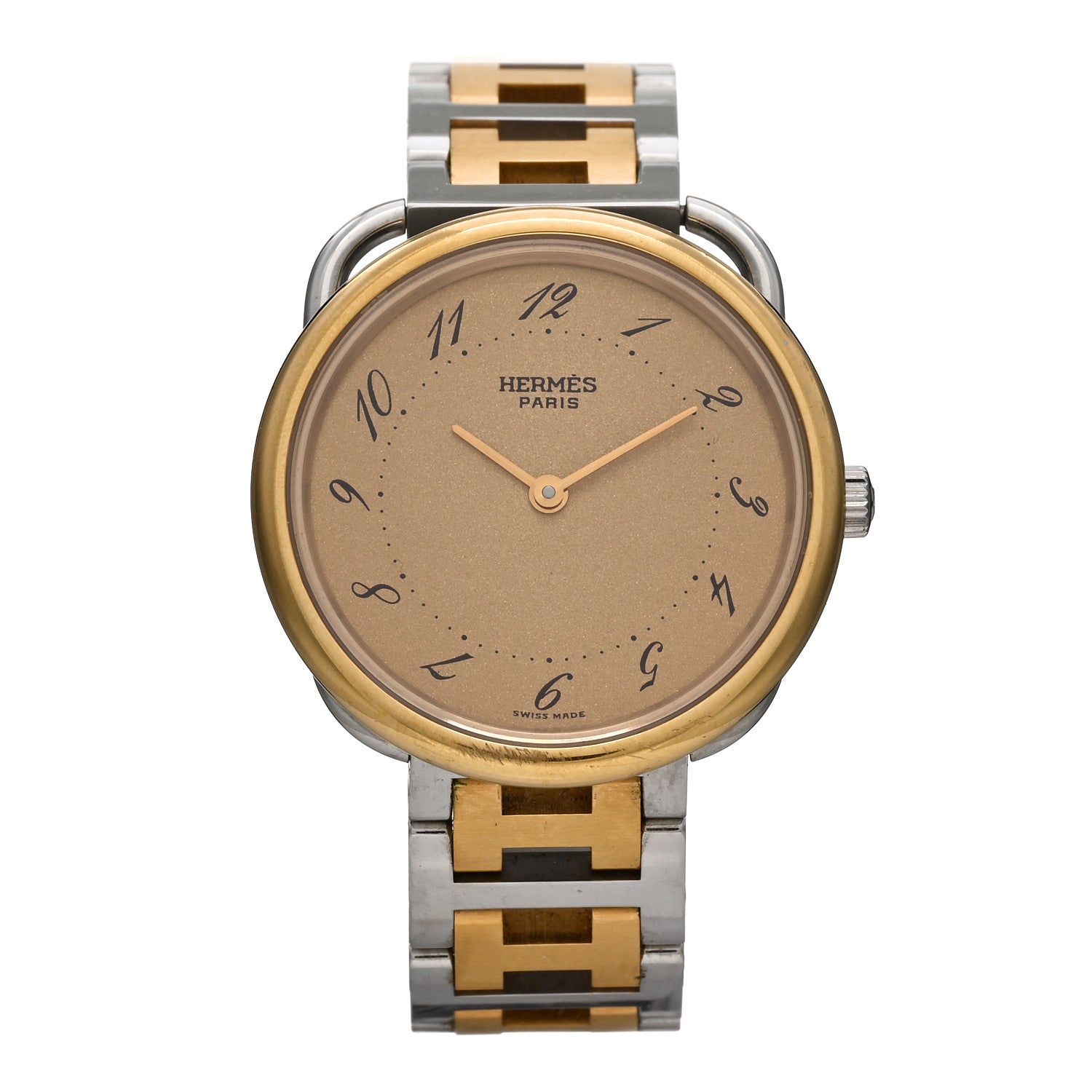 Hermes Stainless Steel 30mm Arceau Clipper Quartz Watch Gold 1 of 4