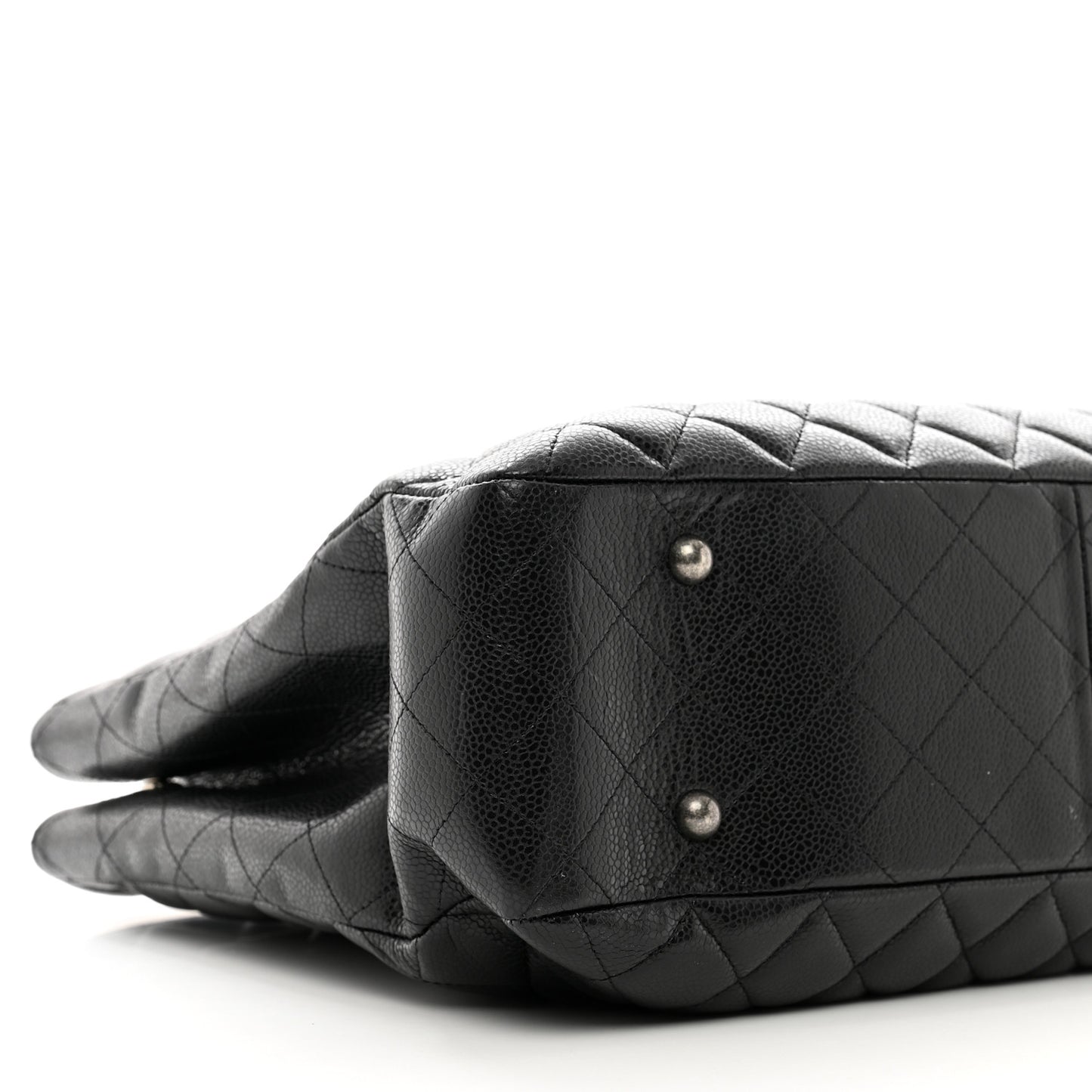 Caviar Quilted Large Shopping Tote Black