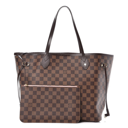 Louis Vuitton Damier Ebene Neo Neverfull MM Rose Ballerine 1 of 14