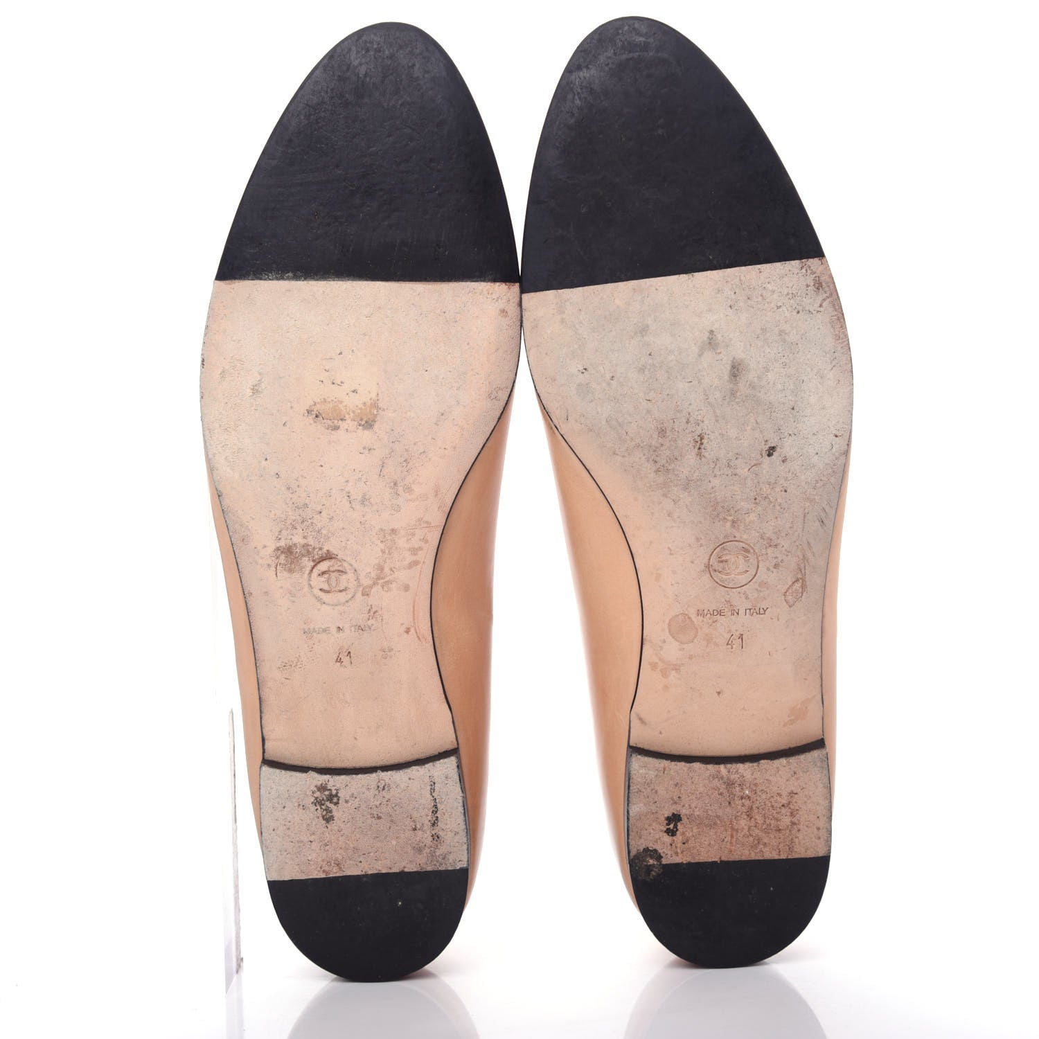 Chanel Lambskin Cap Toe Ballerina Flats 41 Beige Black 6 of 10