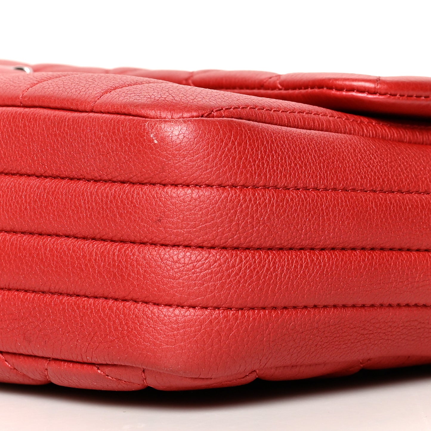 Calfskin Quilted Multi Chain Flap Red