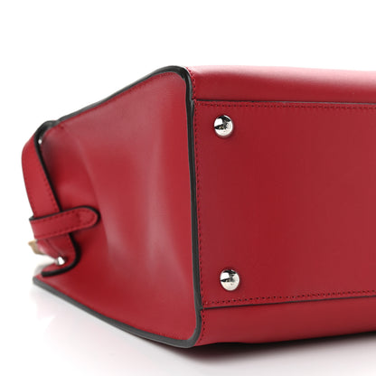 Fendi Vitello Seta Glazed Fabric FF 1974 Medium Peekaboo X-Lite Fragola Mogano Panna 8 of 9