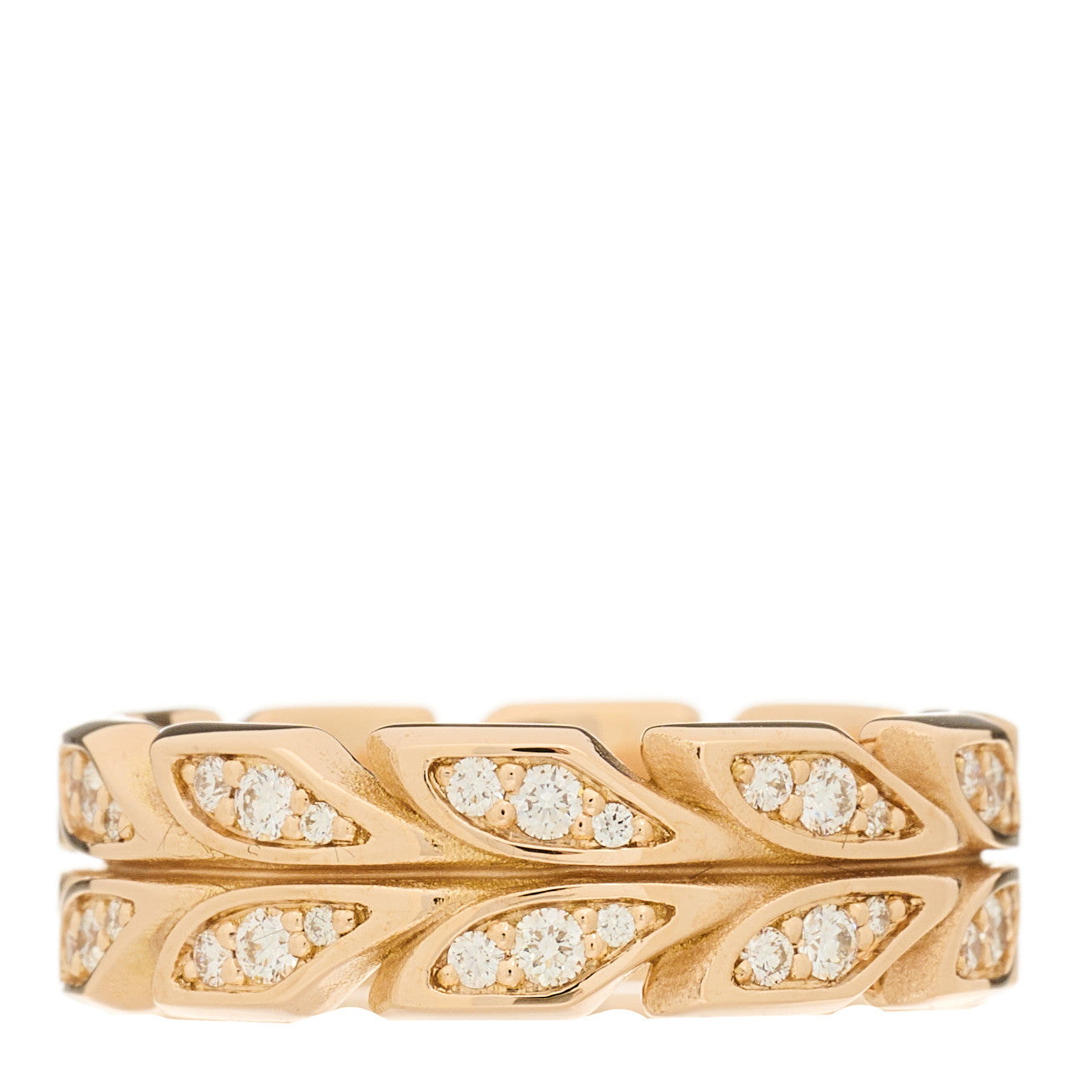 18K Rose Gold Diamond Victoria Vine Band Ring 51 5.75