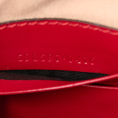 Gucci Calfskin Matelasse Mini GG Marmont Crossbody Bag Hibiscus Red 7 of 11