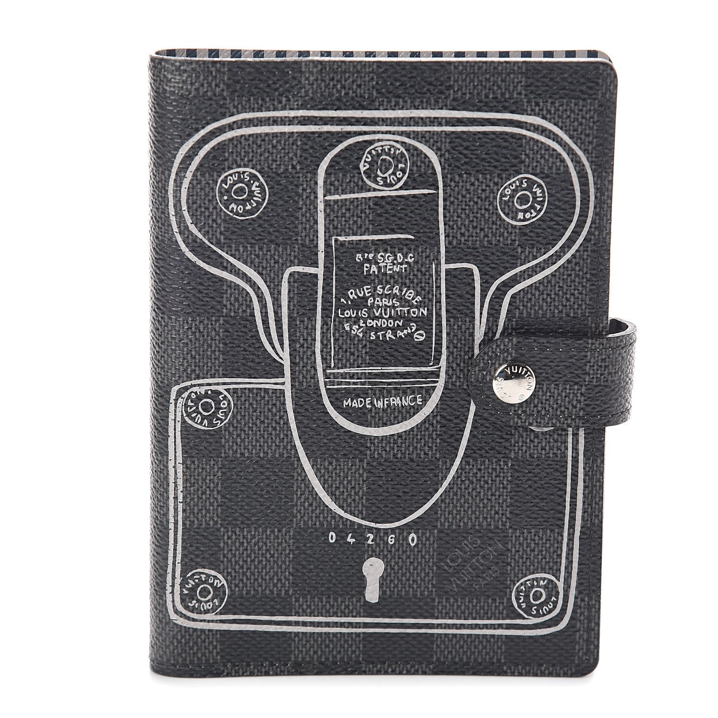 Damier Graphite Trunks and Locks Small Ring Agenda Cover
