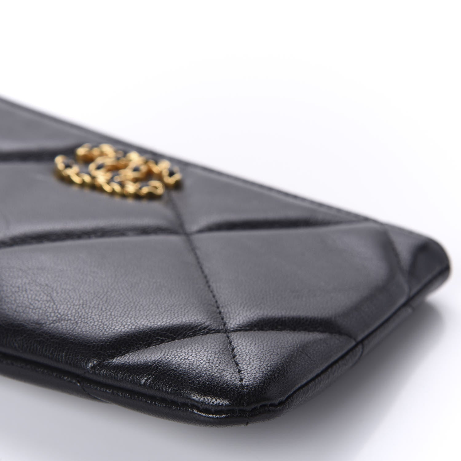 Chanel Goatskin Quilted Chanel 19 Cosmetic Case Black 7 of 10
