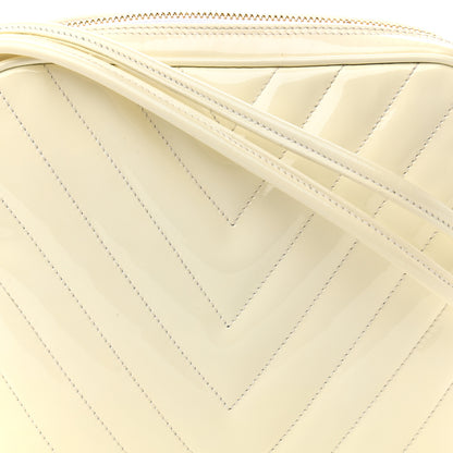 Chanel Patent Chevron Camera Bag White 8 of 12
