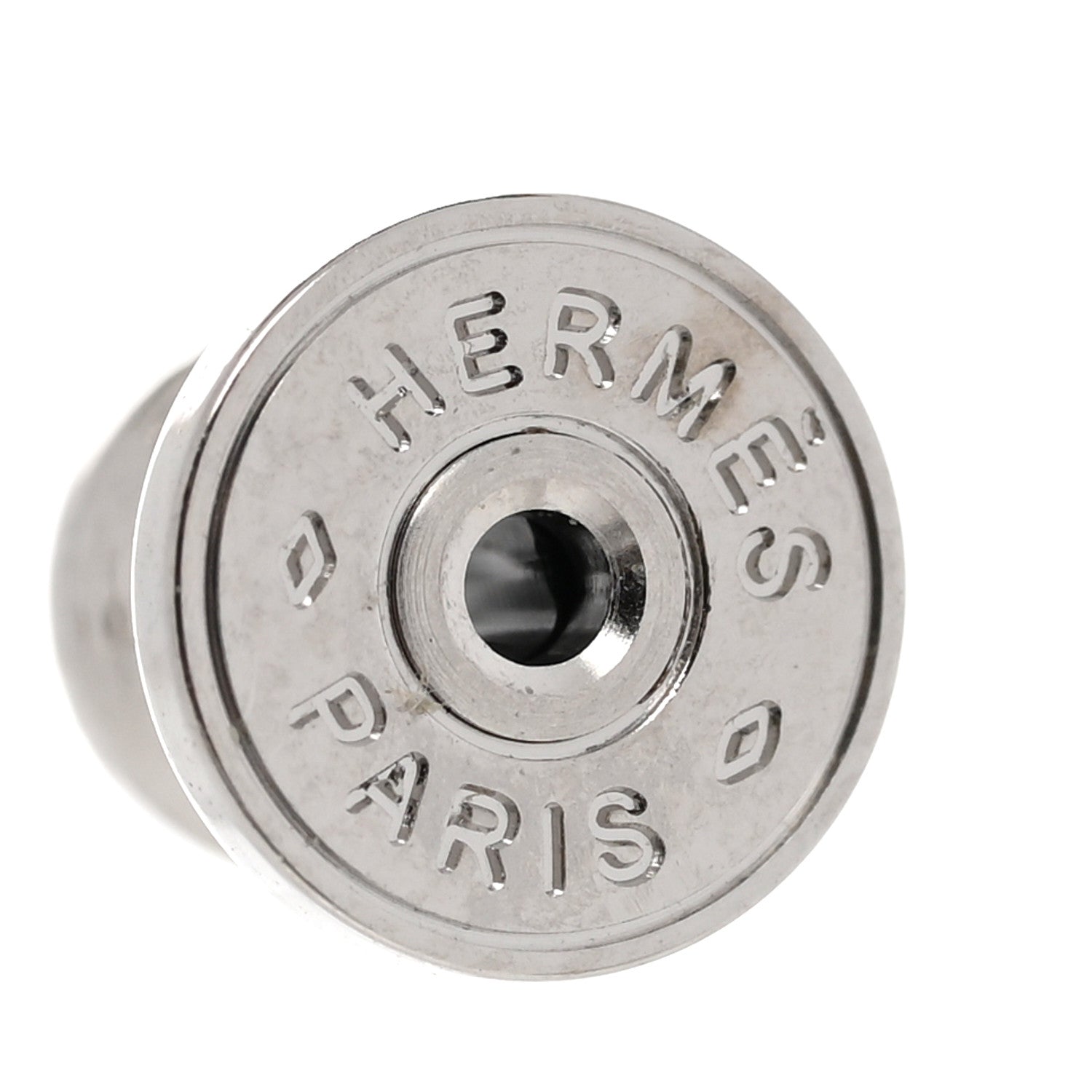 Hermes Palladium Lacquered Mini Pop H Earrings Marron Glace 4 of 5