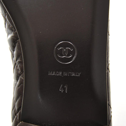 Chanel Quilted Leather CC Ballet Flats 41 Brown 6 of 9