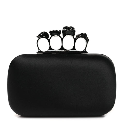 Silk Knucklebox Clutch Black