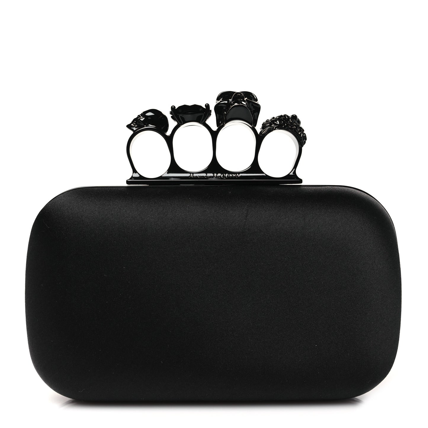 Silk Knucklebox Clutch Black