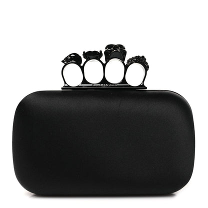 Alexander McQueen Silk Knucklebox Clutch Black 1 of 8