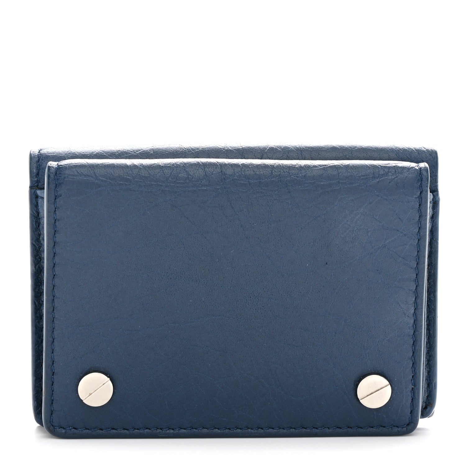 Balenciaga Agneau Arena Tri-Fold Card Case  Bleu Profond 1 of 7
