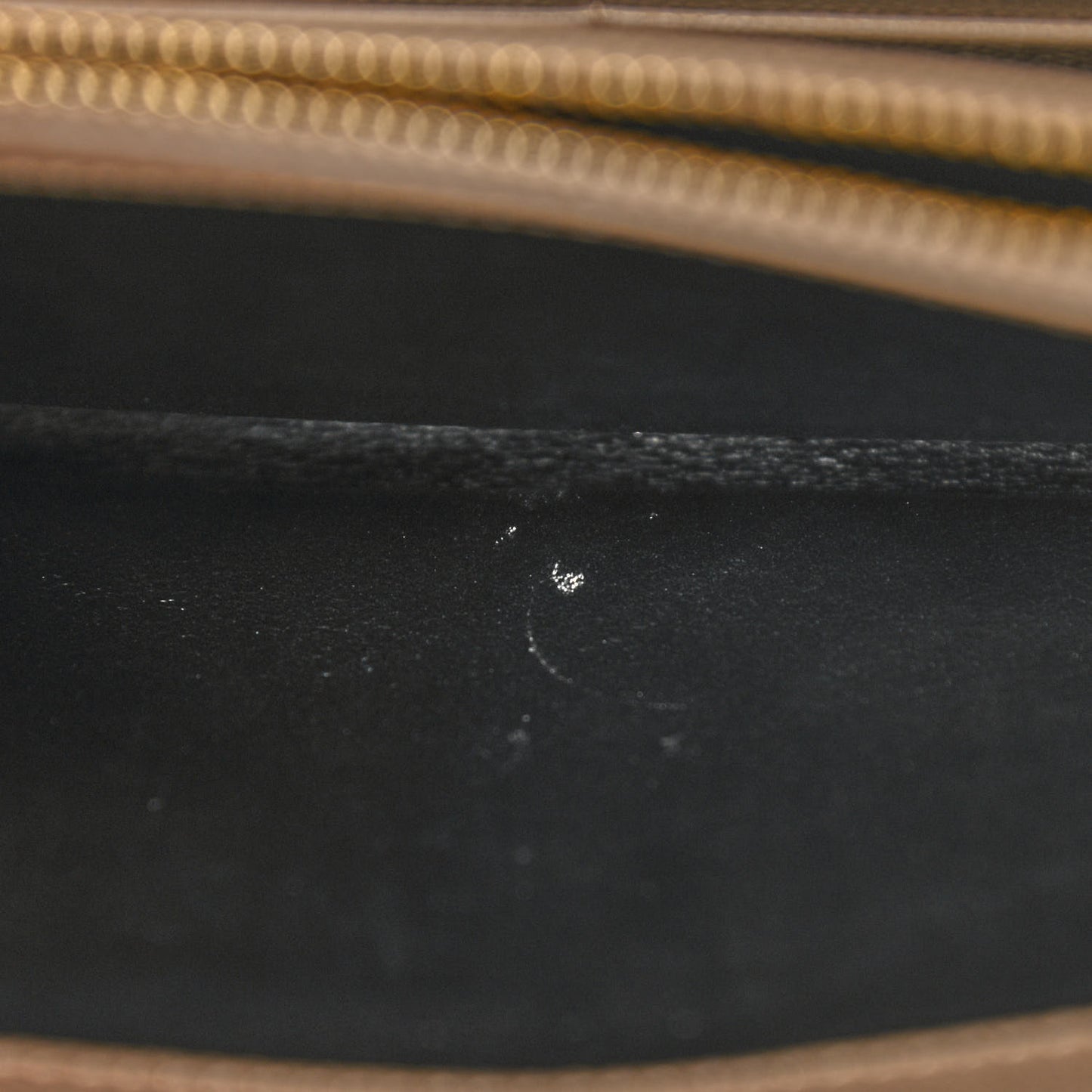 Grain De Poudre Matelasse Chevron Monogram Chain Wallet Dark Beige