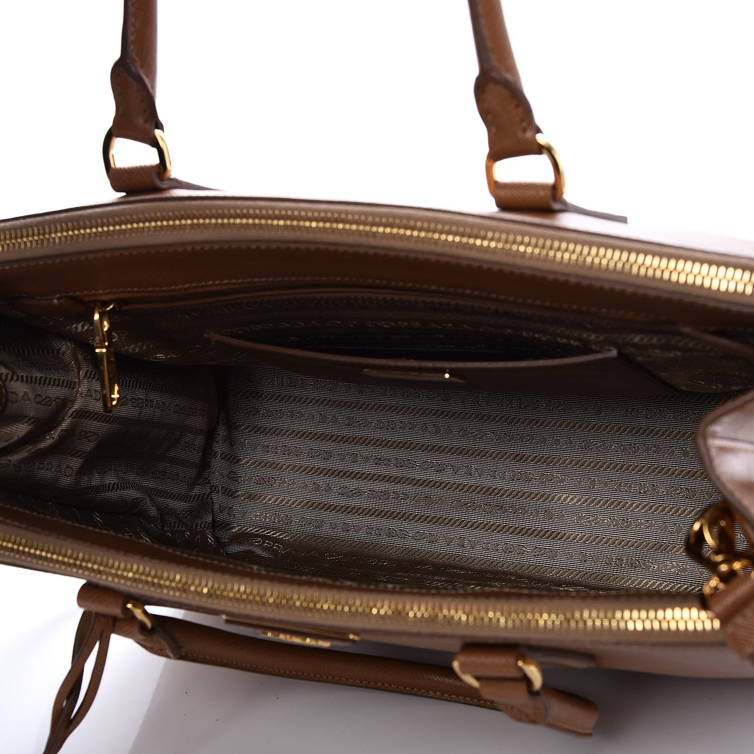 Prada Saffiano Medium Galleria Double Zip Tote Caramel 6 of 10