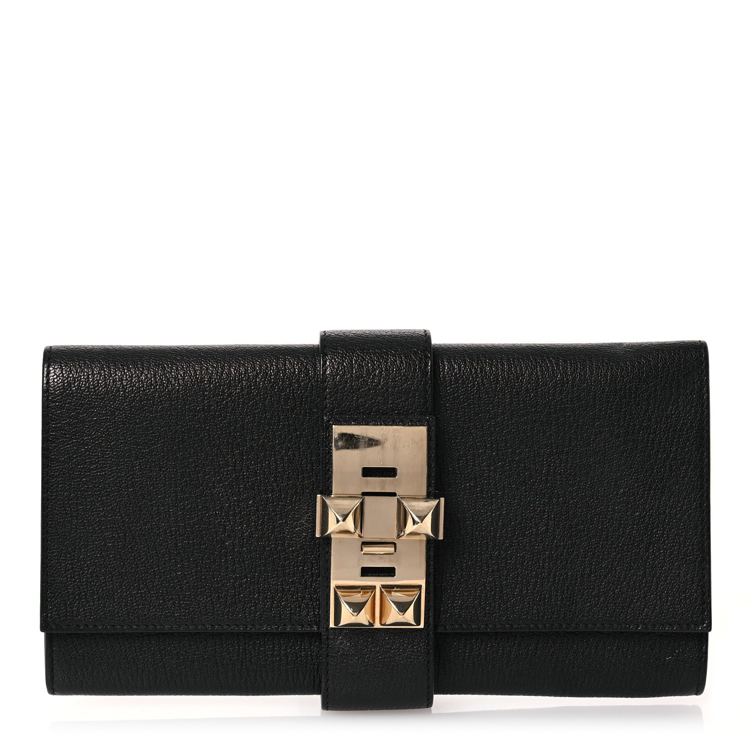 Hermes Chevre Mysore Medor 23 Clutch Black 1 of 14