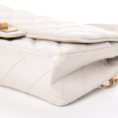 Chanel Aged Calfskin Quilted 2.55 Reissue Chain Waist Bag White 9 of 10