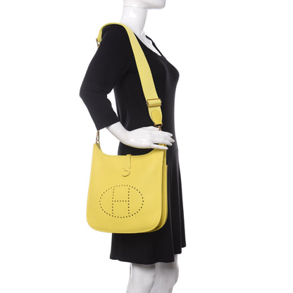 Hermes Taurillon Clemence Evelyne III PM Lime 2 of 10