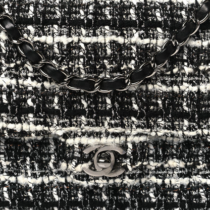 Chanel Tweed Quilted Medium Double Flap Black 8 of 13