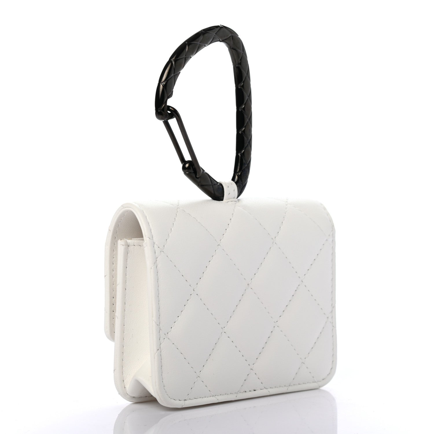 Chanel Lambskin Quilted CC Hook Card Holder White 3 of 8
