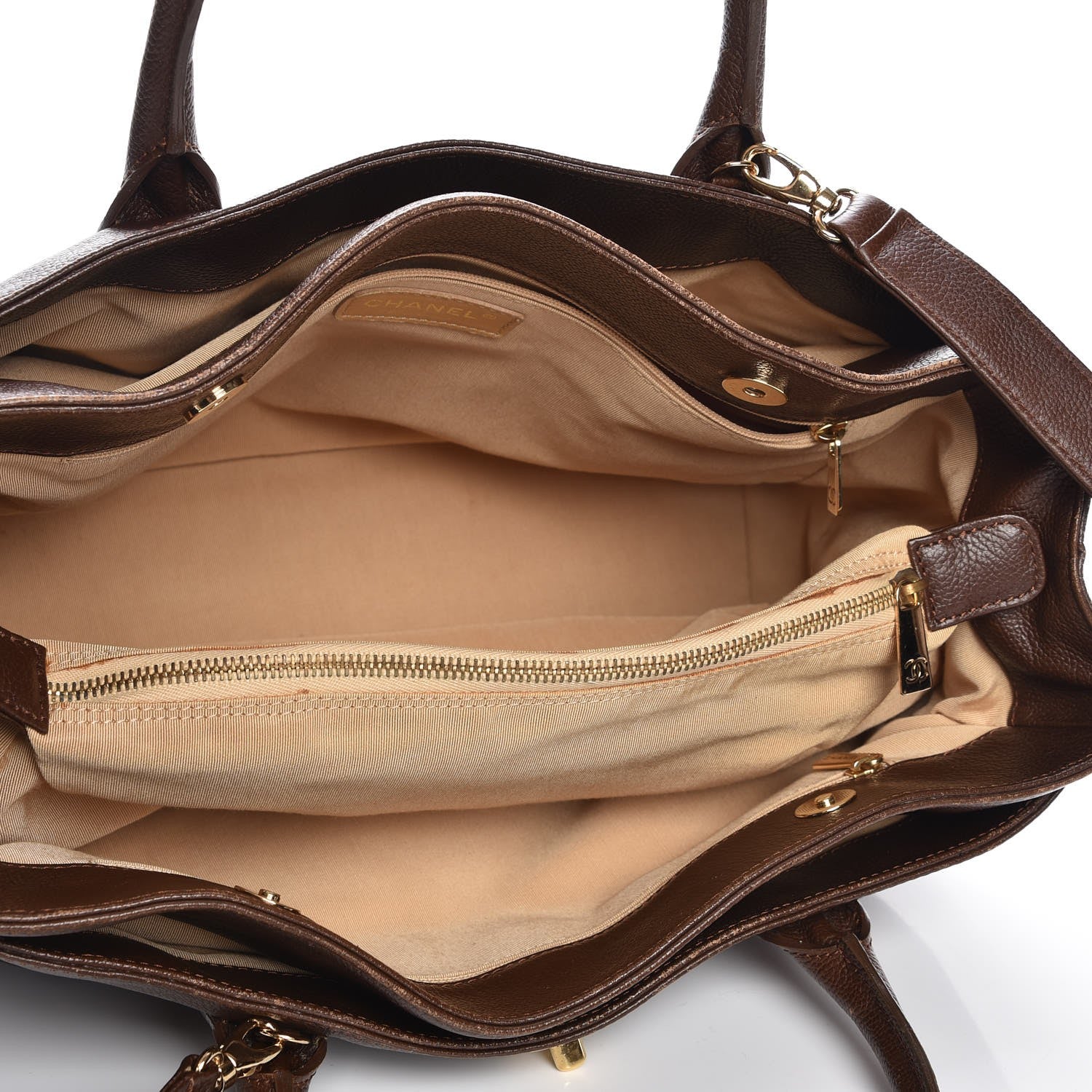 Chanel Calfskin Cerf Executive Shopper Tote Brown 6 of 12