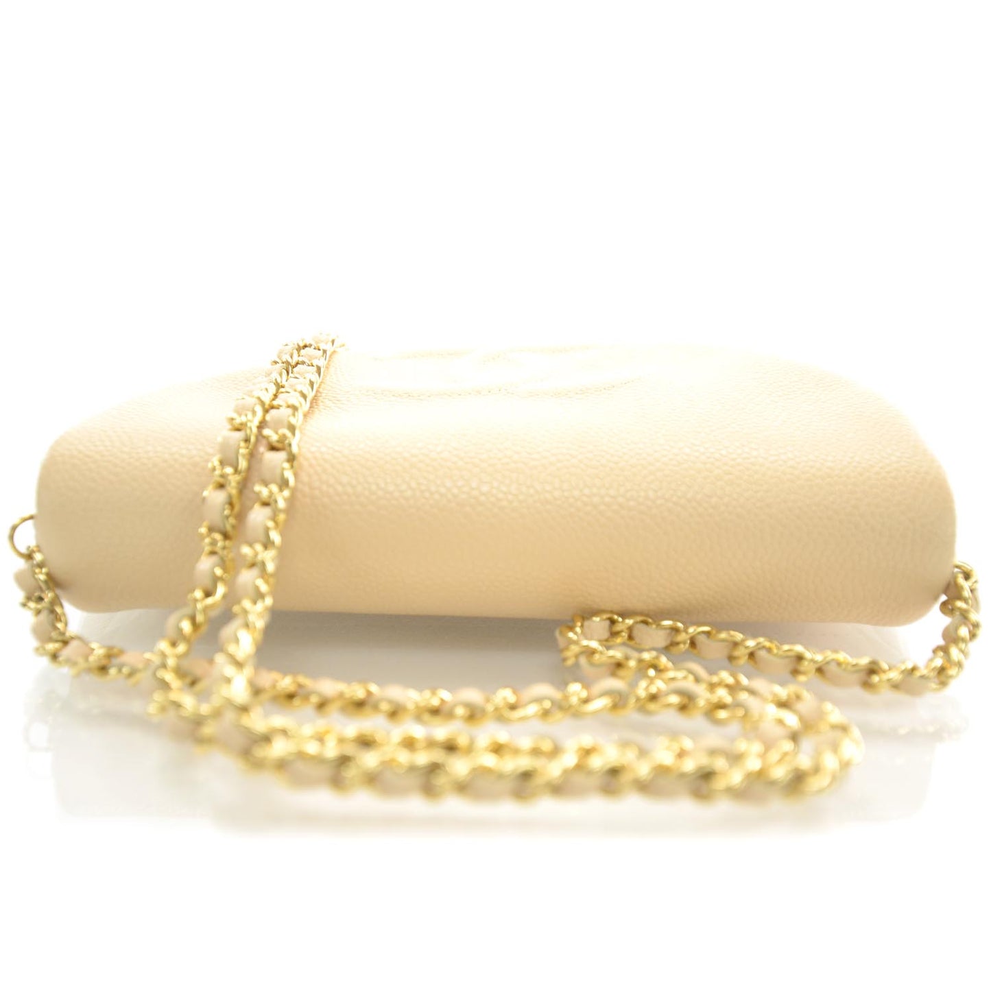 Caviar Half Moon Wallet On Chain WOC Beige Clair