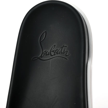 Christian Louboutin Veau Velours Strass Dear Pool Flat Platform Slide Sandal 38 Black 12 of 16