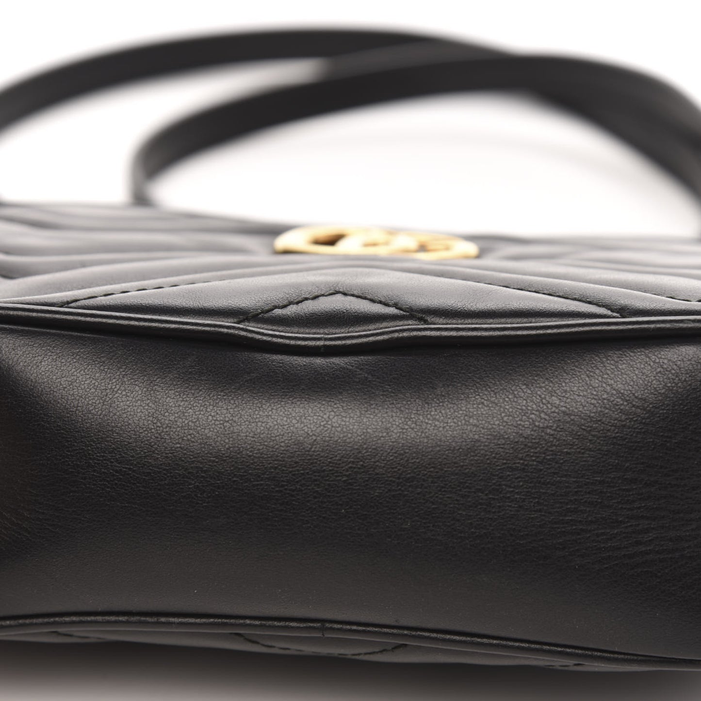 Calfskin Matelasse Mini GG Marmont Chain Shoulder Bag Black