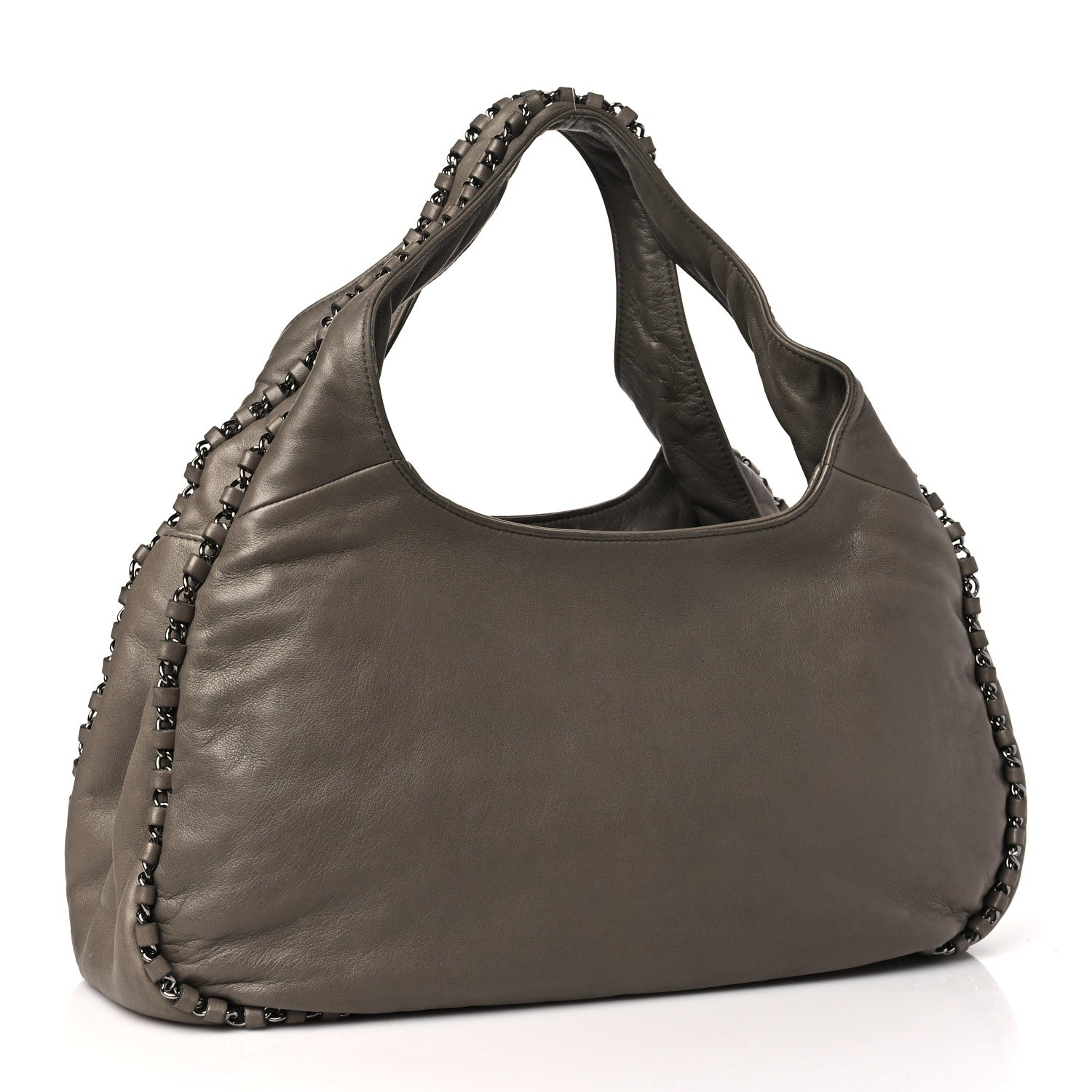 Chanel Lambskin Chain Hobo Grey 3 of 13