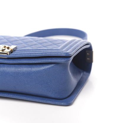 Chanel Caviar Quilted Medium Boy Flap Blue 10 of 11