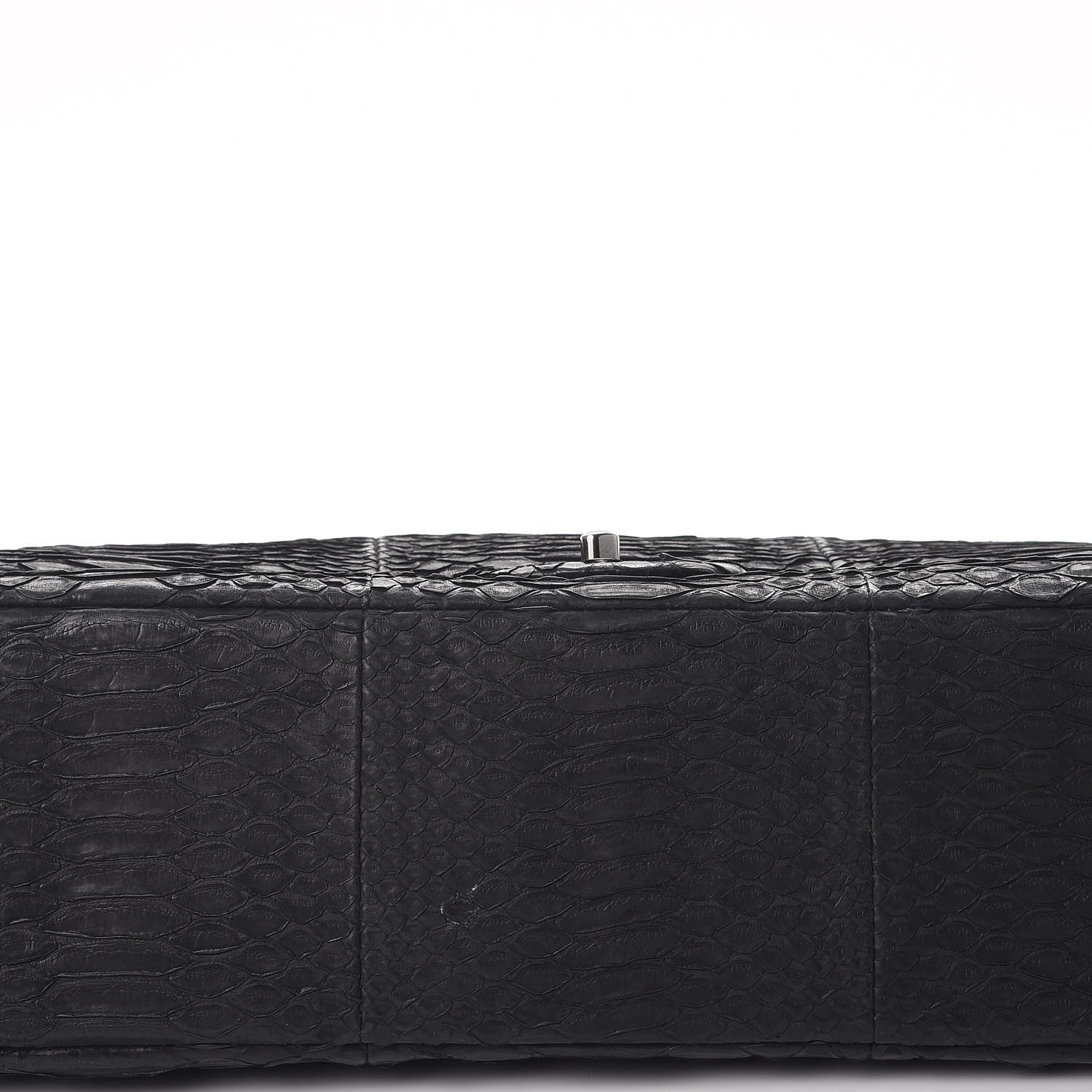 Chanel Matte Python Maxi Double Flap Black 13 of 13
